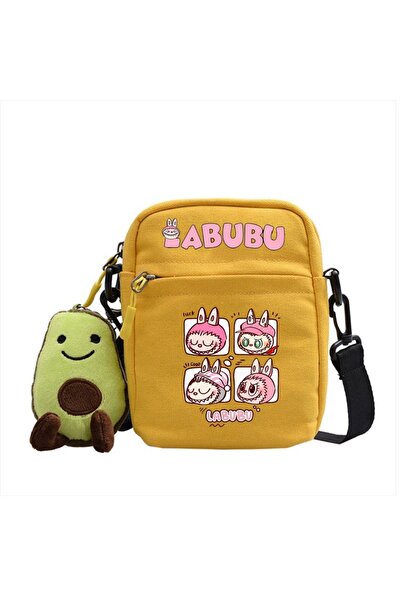 NO BRAND حقيبة لابوبو كروس بودي، قماش، أصفر، حقيبة-2