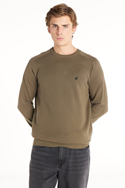 Ted Baker HAKİ BİSİKLET YAKA BASİC PAMUK KAZAK