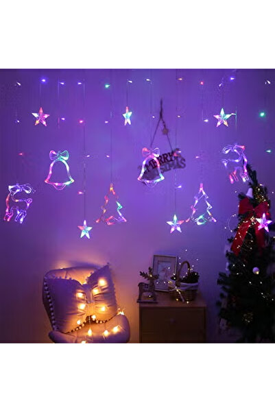 KEKE سلسلة أضواء خرافية مقاومة للماء على شكل جرس ونجمة LED مع جهاز تحكم عن بع...