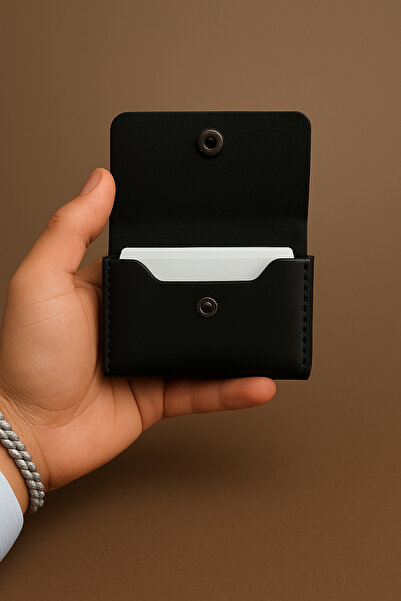 Colermi Genuine Leather Card Holder – Handmade Minimalist Clamshell Wallet | Business Card Holder with a Capacity of 10-12 Cards