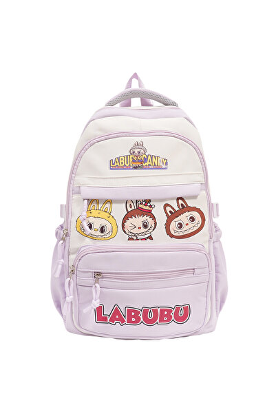 NO BRAND حقيبة ظهر لابوبو للطلاب، ٢٩×١٤×٤٥ سم، لون بنفسجي، حقيبة رقم ٣٦