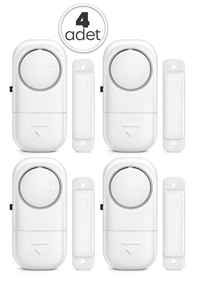 Telvesse 4 Adet Kablosuz Kapı Pencere Alarmı Pilli Uzun Ömürlü Hırsız Güvenlik Cihazı Alarm Sistemi