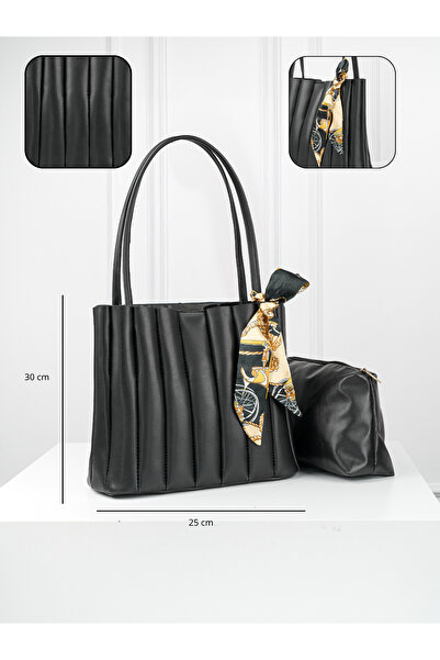 Rivina Geantă ELIT pentru femei, cu pliuri, pentru machiaj, cu eșarfă, cadou,...