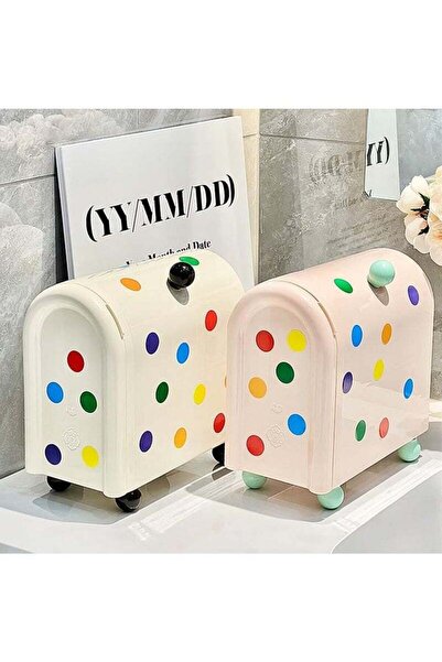 fulina Tabletop Container Stationery Holder, Space Saving Cosmetic Case Desktop Organizer, White