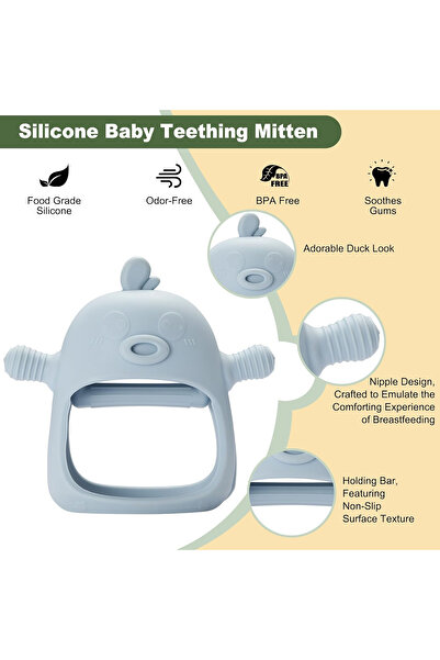 MaffStuff Jucărie Dentiție Bebelusi Silicon Albastru – Fără BPA, Moale și Sigură 0+