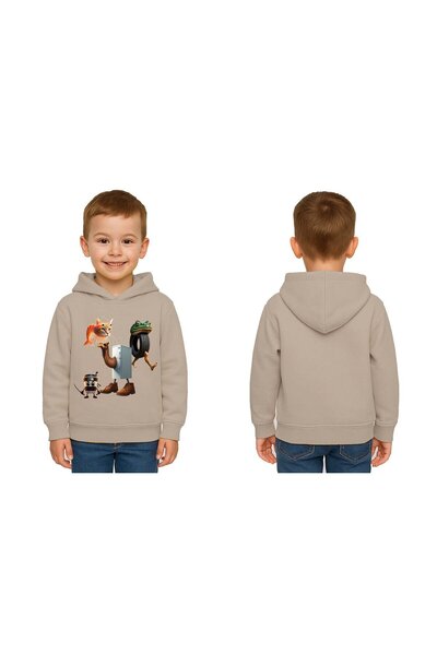 SEDİRLİ Unisex Brainrot cu imprimeu pentru copii Swae tricou cu glugă 3 fire cu borduri