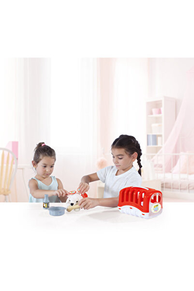 Dolu Puppy with cage and accessories - Red