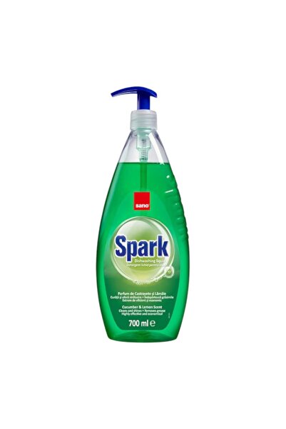 Sano Detergent lichid Spark cu pompiță pentru vase, Castravete, 700 ml