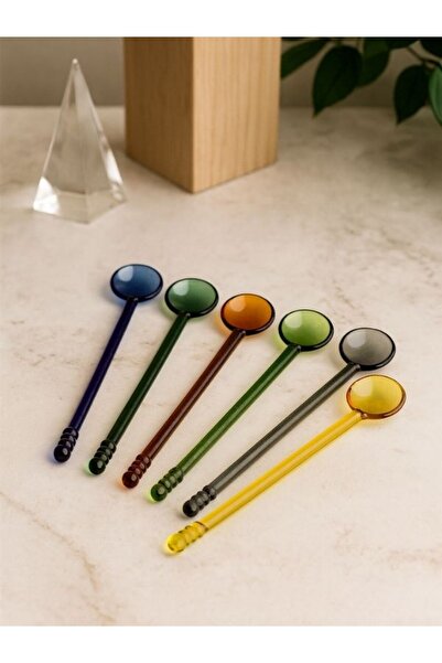 NUNU Spoon-Colored Glass Coffee & Tea Spoons – Set of 6