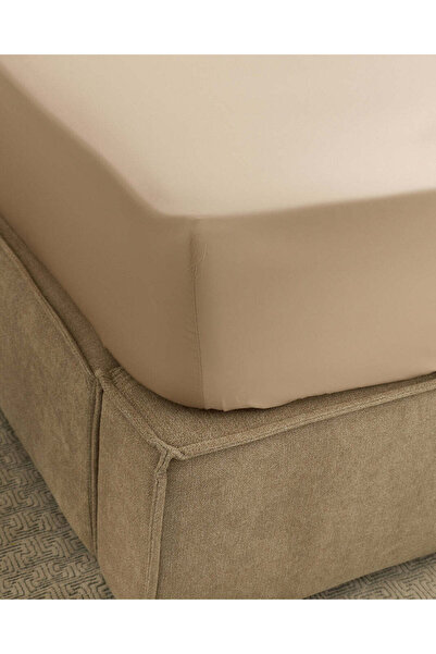 REDTAG Beige Cotton Fitted Sheet (Single Size)