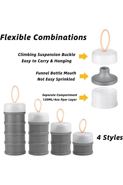 Generic TANGELTECH 2-piece 4-layer Plastic Food Storage Container (Orange & Blue)