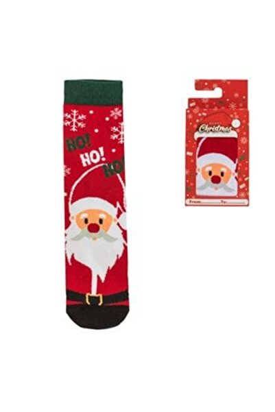 OemPlay Christmas Socks with Santa Figurine in Gift Box, 37-41