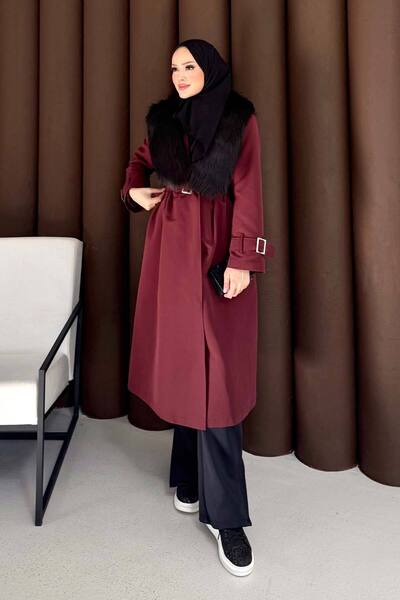 Melike Tatar Γούνινο μακρύ παλτό 32-3724