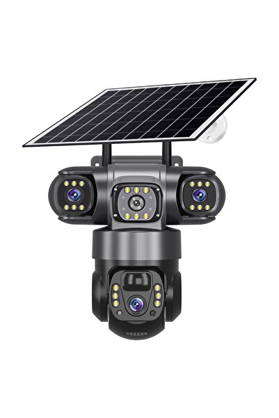 LONDEMM Triple Video Surveillance Camera With Solar Panel And 4G SIM Card LONDEMM, 6MP Full HD