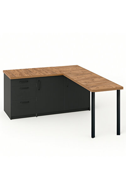 Tdesigno AY MUTFAK ADASI-L MUTFAK ADASI-3 ÇEKMECELİ 2 KAPAKLI-ÇOK AMAÇLI DOLA...