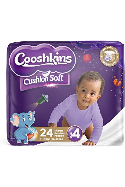 Cooshkins Cushion Soft Baby Diapers Size 4 (24 Count) - Hypoallergenic, Quick...