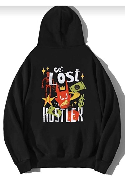 Hunors Sportswear & Company سترة Get Lost مطبوع للجنسين مصنوعة من القطن بغطاء...