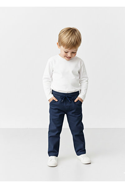rois Baby Elastic Waist Flexible Navy Blue Pants