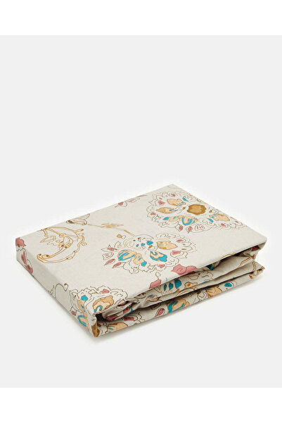 REDTAG Beige Printed Fitted Sheet (Single Size)