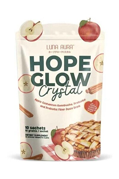 Luna Aura عصير كومبوتشا هوب جلو كريستال أبل سينامون، بروبيوتيك وبريبايوتيك فايبر، 10 حصص