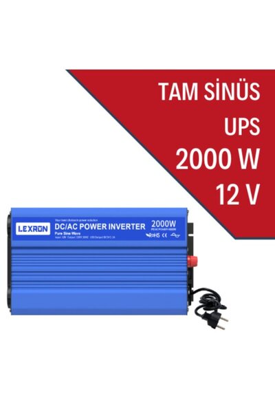 Lexron - İnges 12 VOLT 2000 WATT 2 KW UPS ŞEBEKEDEN ŞARJ EDİLEBİLİR İNVERTER İNVERTÖR - KARAVAN