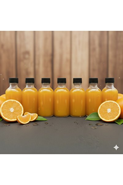 junibeliw 7Pcs 50ml Ginger Shot Bottle Glass Bottle Black Cap Cologne Fragrance Ornament Small Glass Bottle 7X50Ml