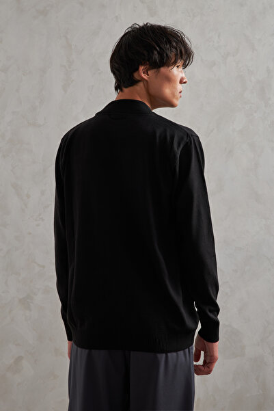 HYMAN Men's Half Fisherman Oversized Basic Knitwear Sweater