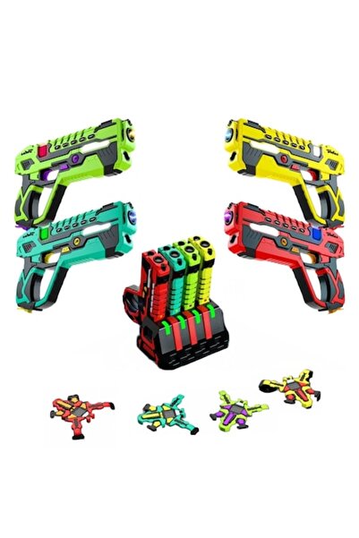 VATOS Set de etichete laser cu infraroșu, 4 pistoale reîncărcabile, 4 veste, ...