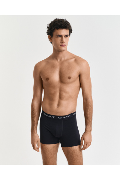 Gant Erkek Siyah Slim Fit Logolu 3'lü Boxer