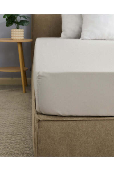 REDTAG Grey Cotton Fitted Sheet (Single Size)