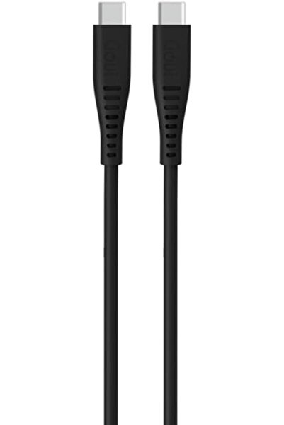 GOUİ كابل سيليكون من النوع C إلى النوع C، بطول 1.5 متر، أسود