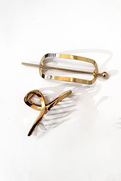 New Obsessions Gold Metal Bun Hair Clip Set