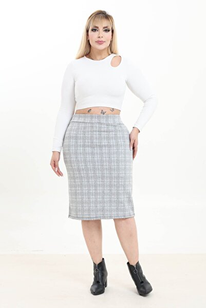 modayız Flexible Plus Size Skirt 15A-2748