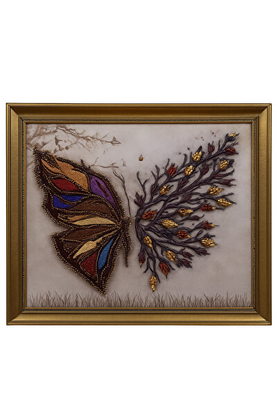 Trend Store Kelebek Temalı Çivili Tel Sarım Filografi Tablo Dekoratif Duvar Süsü