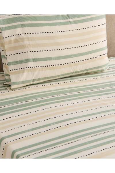 REDTAG Green 2 Piece Printed Flat Sheet (Single Size)