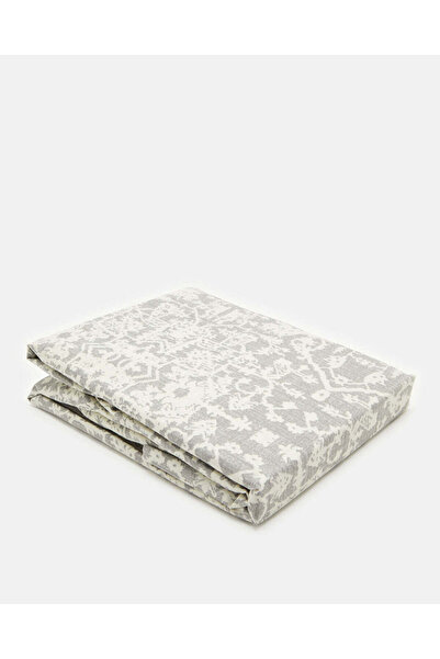 REDTAG Grey Printed Fitted Sheet (Single Size)