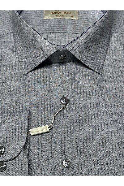 Daniel Bessi Long Sleeve Regular Fit Pocket Striped Classic Men's Shirt Gml-460