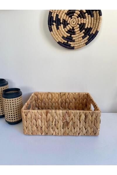 LEONEV Rectangular Wicker Basket Medium Size 36X26X13 cm