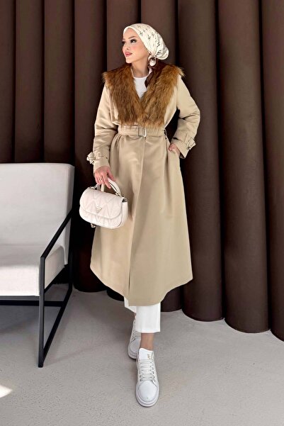 Melike Tatar Γούνινο μακρύ παλτό 32-3724