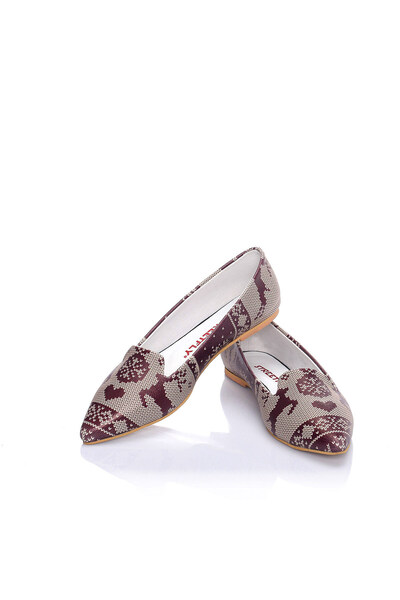 Streetfly New Year Themed Printed Colorful Women's Ballerinas