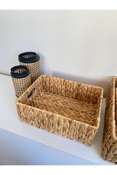 LEONEV Rectangular Wicker Organizer Set 4 Pieces