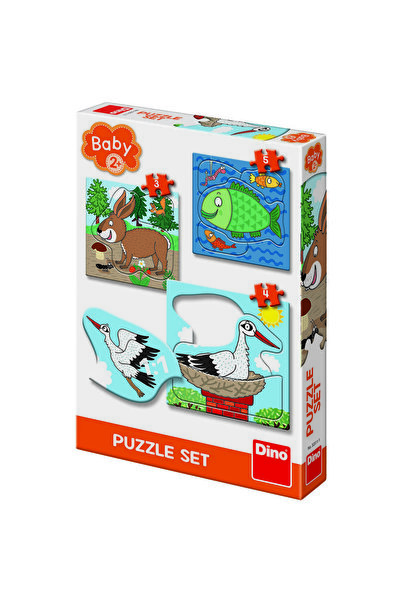 Dino Baby Puzzle - Unde locuiesc animalele? (3,4 si 5 piese)