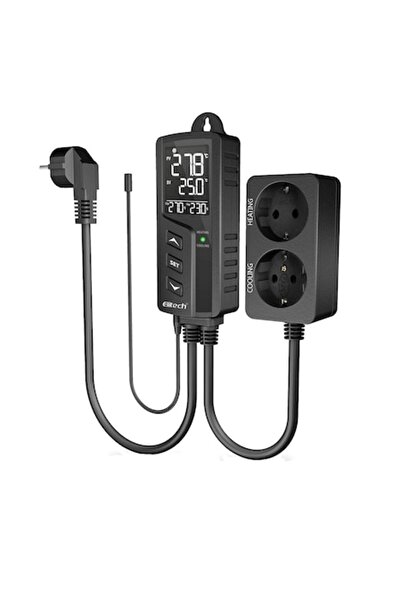 Elitech Priză inteligentă WiFi cu termostat, control prin aplicație, programabilă, LCD (STC-1000WiFi)