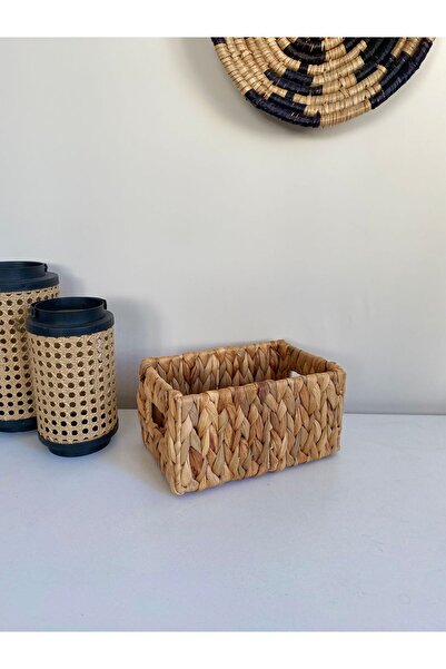 LEONEV Rectangular Wicker Organizer Basket Small Size 22X15X11 cm