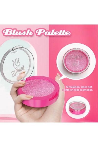 Lullaxx 11pcs Kids Pretend Makeup Toy - Birthday Gift, Non-toxic (3-10Yrs, Laptop Design, Pink)