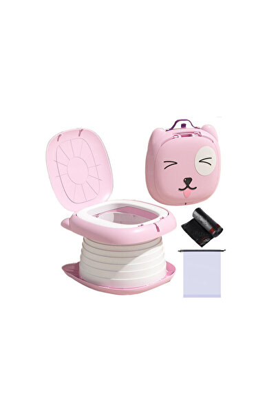 PROUDANKA Olita portabila, pliabila cu suport pentru saci,ideala pentru parc,masina sau pentru casa, roz