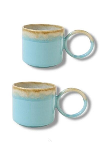 Keramika Stackable 8cm Ring Handle Teacup 2 Pieces