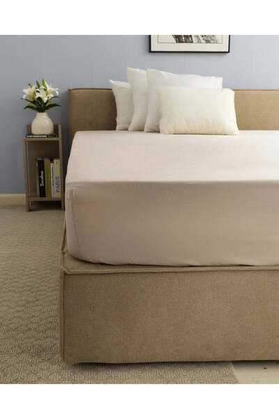 REDTAG Beige Fitted Sheet (Single Size)