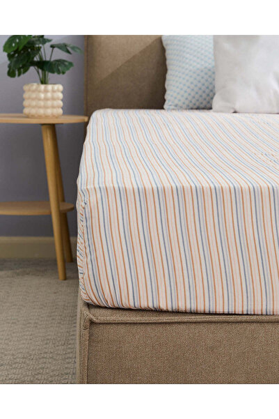REDTAG Multicolored Striped Fitted Sheet (Single Size)