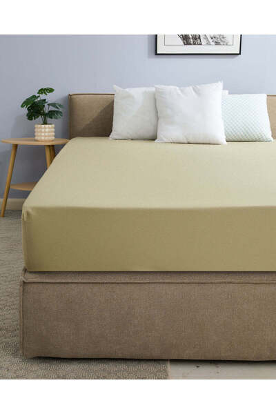 REDTAG Green Cotton Fitted Sheet (Single Size)